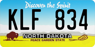 ND license plate KLF834