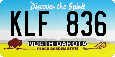 ND license plate KLF836