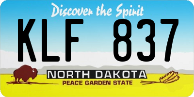 ND license plate KLF837