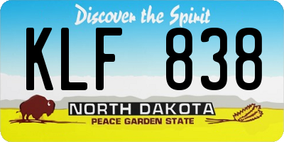 ND license plate KLF838