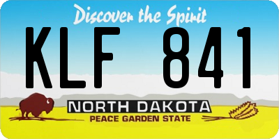 ND license plate KLF841