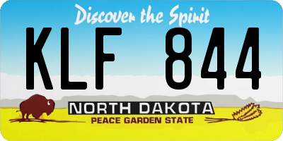 ND license plate KLF844