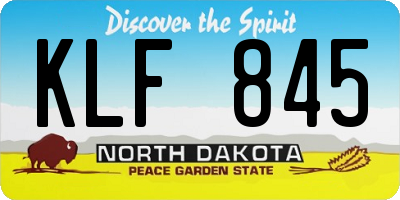 ND license plate KLF845