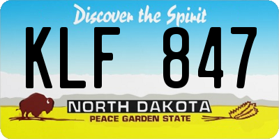 ND license plate KLF847