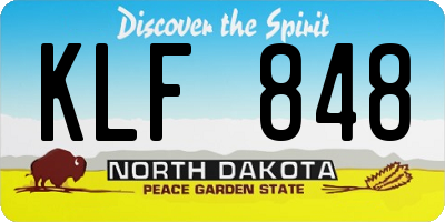 ND license plate KLF848
