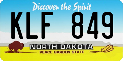 ND license plate KLF849
