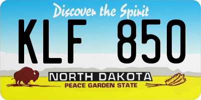 ND license plate KLF850