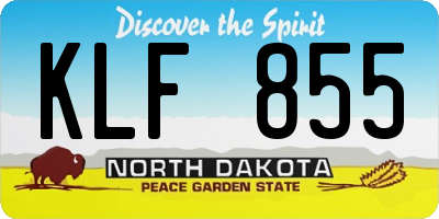 ND license plate KLF855