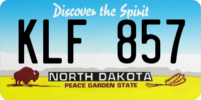 ND license plate KLF857