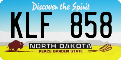 ND license plate KLF858