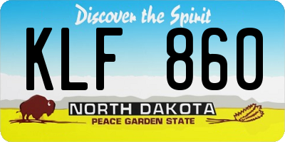 ND license plate KLF860