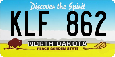 ND license plate KLF862