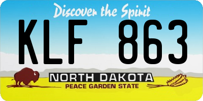 ND license plate KLF863