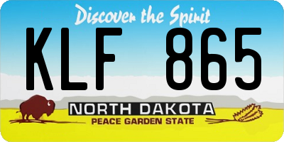 ND license plate KLF865