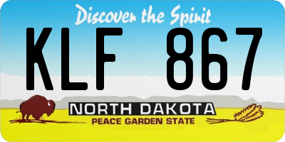 ND license plate KLF867