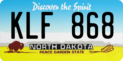 ND license plate KLF868