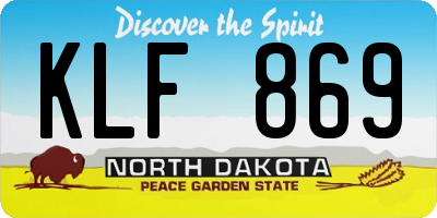 ND license plate KLF869