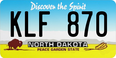ND license plate KLF870