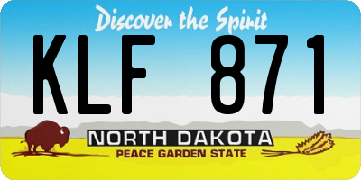 ND license plate KLF871
