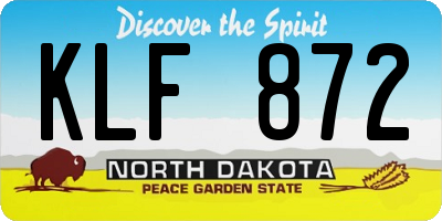 ND license plate KLF872