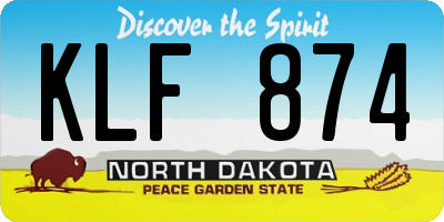 ND license plate KLF874