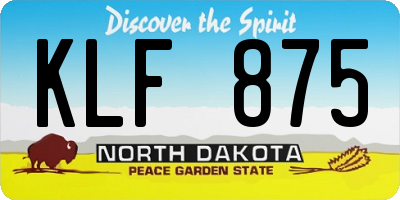 ND license plate KLF875