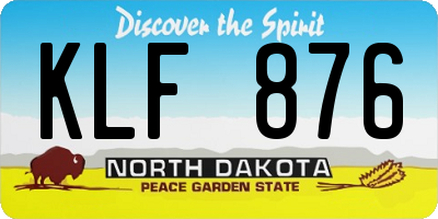 ND license plate KLF876