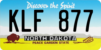 ND license plate KLF877