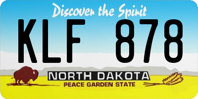 ND license plate KLF878