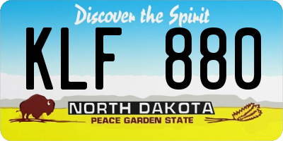 ND license plate KLF880