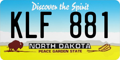 ND license plate KLF881