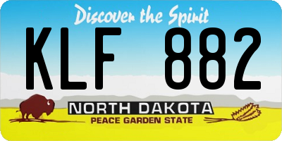 ND license plate KLF882