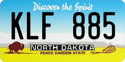 ND license plate KLF885