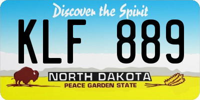 ND license plate KLF889
