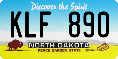 ND license plate KLF890