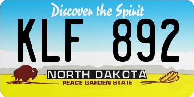 ND license plate KLF892
