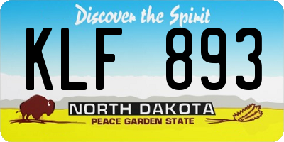 ND license plate KLF893