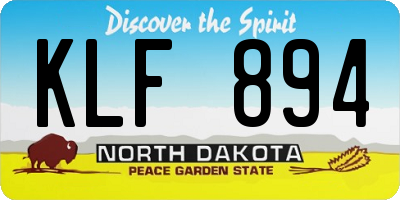 ND license plate KLF894