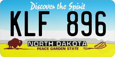 ND license plate KLF896