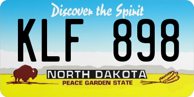ND license plate KLF898