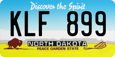 ND license plate KLF899