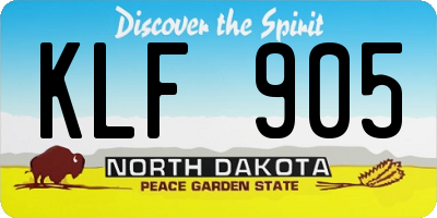 ND license plate KLF905