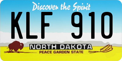 ND license plate KLF910