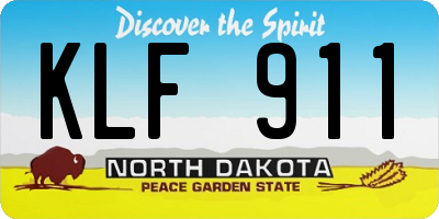 ND license plate KLF911