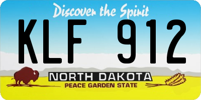 ND license plate KLF912