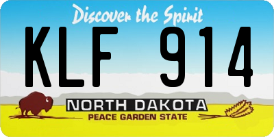 ND license plate KLF914
