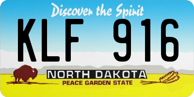 ND license plate KLF916
