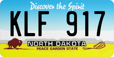 ND license plate KLF917