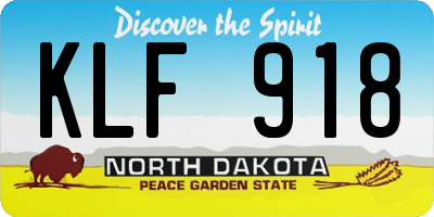 ND license plate KLF918