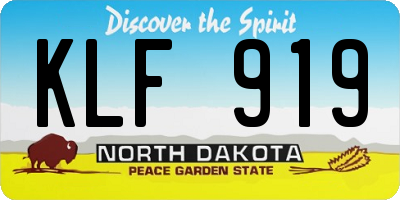 ND license plate KLF919